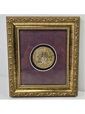 Peter Robson Opening Of The Millennium 2000 Framed Gold Tone Medallion Plaque